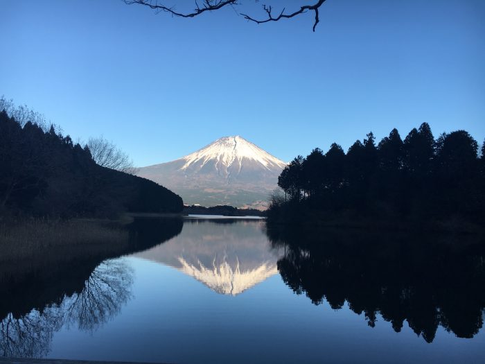 逆さ富士の写真