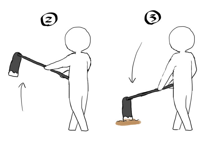 畑を耕す道具と使い方 腰を傷めないで耕すには鍬の重さで振り下ろす事と鍬選びが大事 田舎暮らしブログ